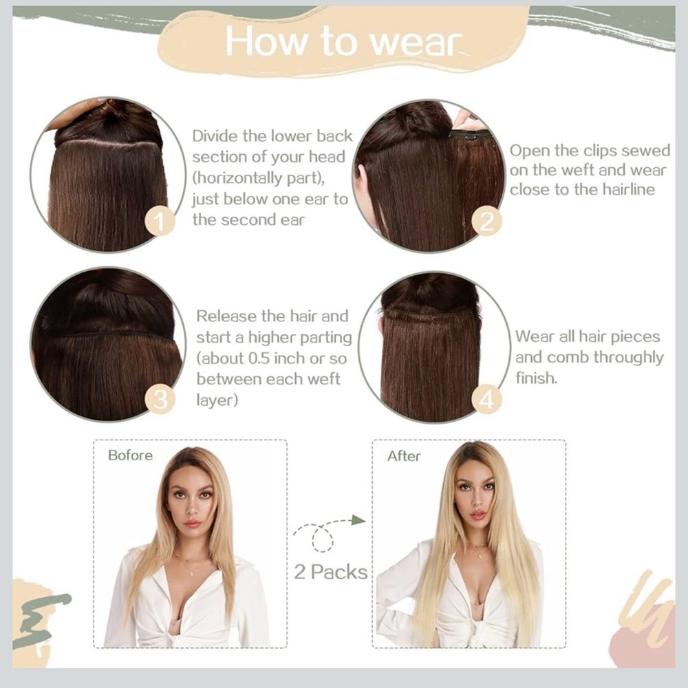 Luxurious Blonde Wavy 18 inch Hair Extensions 100% Remy Human Hair - Picture 6 of 10